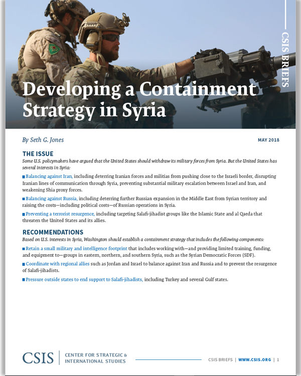 Developing a Containment Strategy in Syria